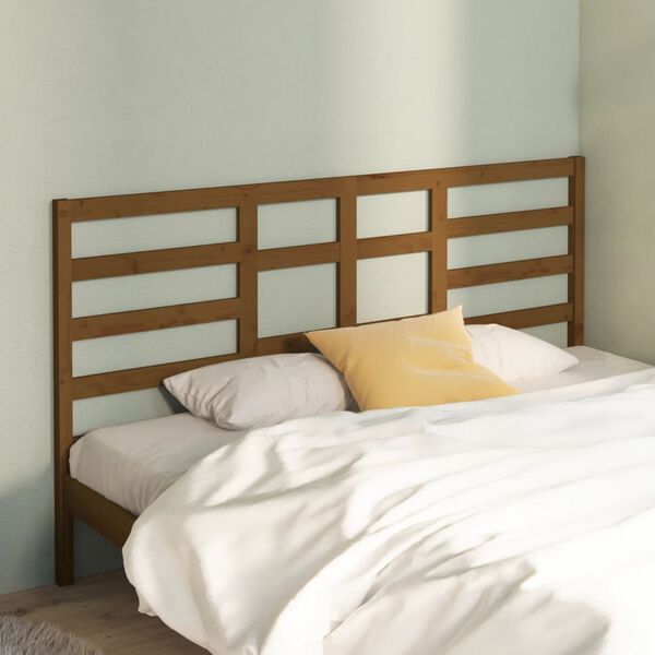 vidaXL Cabecero de cama madera maciza de pino marr&oacute;n miel 186x4x104 cm