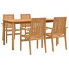 vidaXL Juego de comedor para jard&iacute;n 5 piezas madera maciza de teca