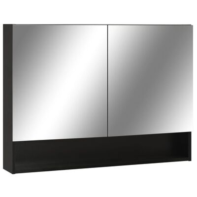 vidaXL Armario de baño con espejo negro 80x15x60 cm