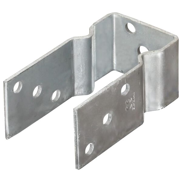vidaXL Anclajes de valla 12 uds acero galvanizado plateado 7x6x15 cm