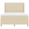 vidaXL Cama tipo Box Spring con colch&oacute;n Crema 140 x 200 cm tela