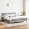 vidaXL Cama box spring con colch&oacute;n tela gris claro 160x200 cm