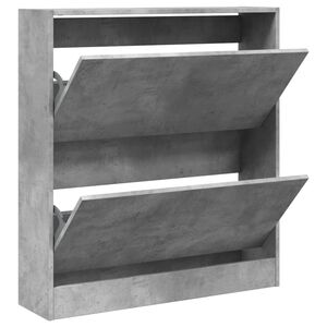 vidaXL Zapatero de madera de ingenier&iacute;a gris hormig&oacute;n 80x21x87,5 cm