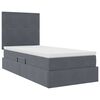 vidaXL Cama con almacenamiento y LED con LED Gris oscuro 100 x 200 cm