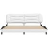 vidaXL Estructura de cama sin colch&oacute;n Hvar cuero sint&eacute;tico blanco negro 200x200 cm