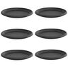 vidaXL Bandeja Redonda para Flores 6 uds. Negro &Oslash; 27 x 2,5 cm Pl&aacute;stico