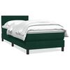 vidaXL Cama box spring con colch&oacute;n terciopelo verde oscuro 100x210 cm