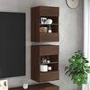 vidaXL Armarios de pared con luces LED para TV 2 uds roble marr&oacute;n 40x30x60,5 cm