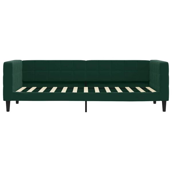 vidaXL Sof&aacute; cama sin colch&oacute;n terciopelo verde oscuro 80x200 cm
