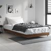 vidaXL Estructura de cama sin colch&oacute;n madera marr&oacute;n roble 90x190 cm