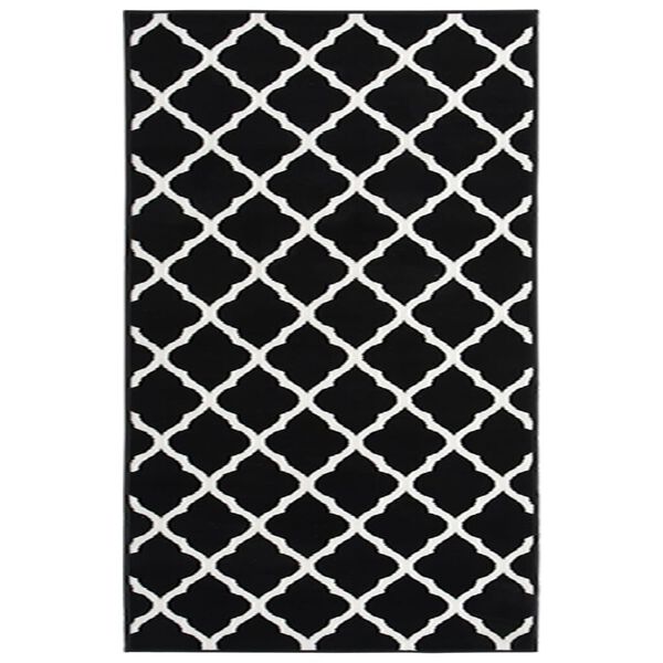 vidaXL Alfombra de pasillo BCF negro y blanco 100x150 cm