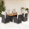 vidaXL Set comedor de jardín 9 pzas con cojines ratán sintético beige