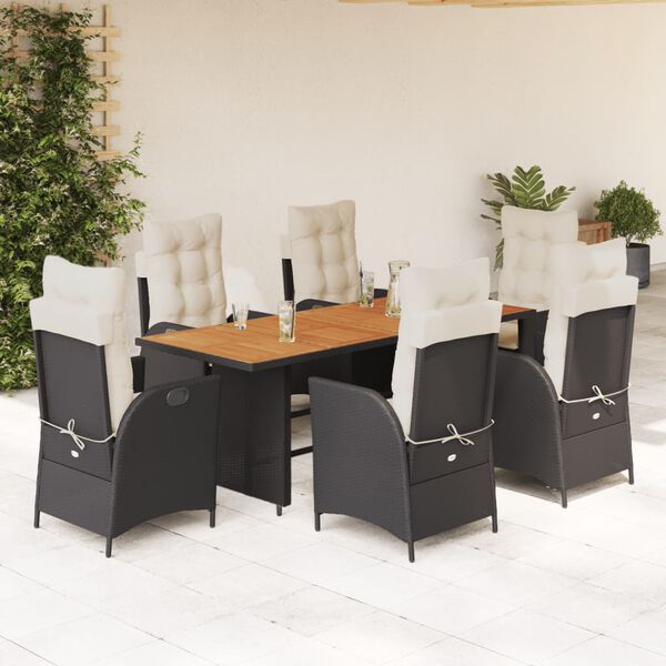 vidaXL Set comedor de jardín 9 pzas con cojines ratán sintético beige
