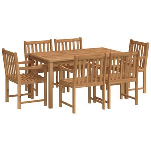 vidaXL Conjunto de comedor de jard&iacute;n de 7 piezas, 150 x 90 cm, madera maciza de teca