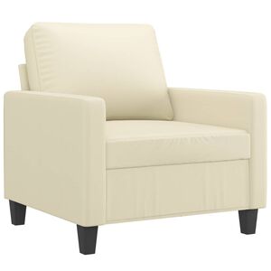 vidaXL Sill&oacute;n cuero sint&eacute;tico crema 60 cm
