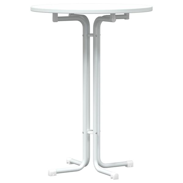 vidaXL Mesa de bar madera ingenier&iacute;a y acero blanco &Oslash;80x110cm