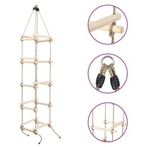 vidaXL Escalera de cuerda para ni&ntilde;os madera 200 cm