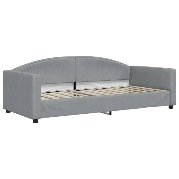 vidaXL Sof&aacute; cama con colch&oacute;n tela gris claro 90x200 cm