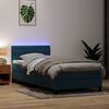 vidaXL Cama box spring con colch&oacute;n y LED terciopelo azul oscuro 80x210 cm