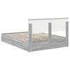 vidaXL Cama con almacenamiento con cabecera Gris Sonoma 135 x 190 cm