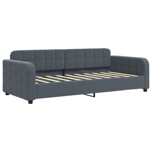 vidaXL Sof&aacute; cama con colch&oacute;n terciopelo gris oscuro 90x190 cm