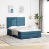 vidaXL Estructura de cama otomana con colchones terciopelo azul oscuro
