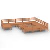 vidaXL Juego muebles de jard&iacute;n 12 pzas madera maciza pino marr&oacute;n miel