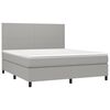 vidaXL Cama box spring con colch&oacute;n tela gris claro 180x200 cm