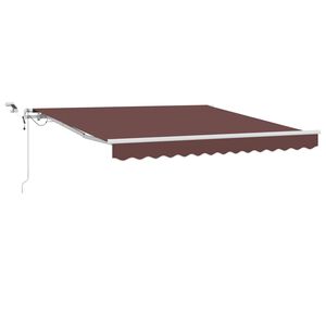 vidaXL Toldo retr&aacute;ctil autom&aacute;tico con luces LED marr&oacute;n 300x250 cm