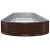 vidaXL Jardinera arriate acero galvanizado marr&oacute;n 600x140x36cm
