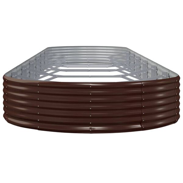 vidaXL Jardinera arriate acero galvanizado marr&oacute;n 600x140x36cm