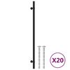 vidaXL Tiradores para armarios 20 uds acero inoxidable negro 320 mm