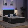 vidaXL Cama con almacenamiento y LED Negro 140 x 190 cm Poli&eacute;ster