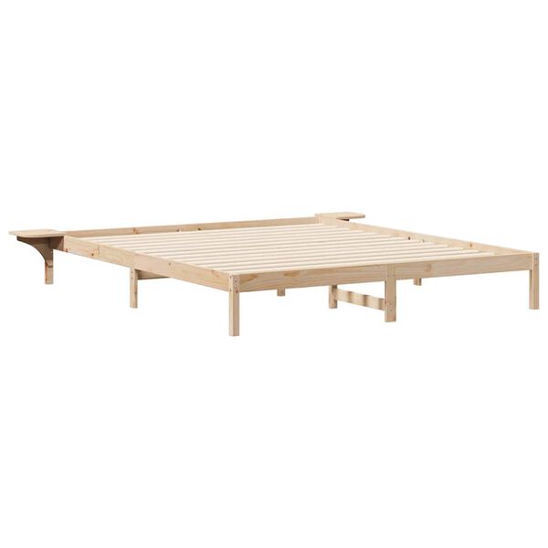 vidaXL Estructura de Cama con Mesitas Natural 180 x 220 cm