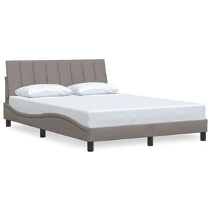 vidaXL Estructura de cama sin colch&oacute;n Hanko tela gris taupe 140x190 cm