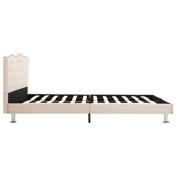 vidaXL Cama con colch&oacute;n tela beige 140x200 cm