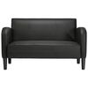vidaXL Sof&aacute; Loveseat de cuero sint&eacute;tica color negro de 110 cm