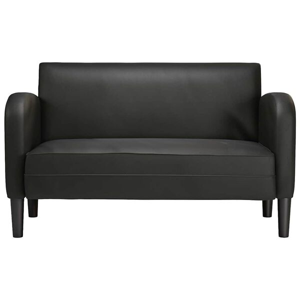 vidaXL Sof&aacute; Loveseat de cuero sint&eacute;tica color negro de 110 cm