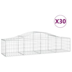 vidaXL Cestas de gaviones 30 uds forma de arco hierro 200x50x40/60 cm