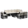 vidaXL Conjunto de sof&aacute;s de jard&iacute;n 9 uds. Negro y Blanco Crema