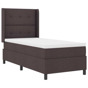 vidaXL Cama tipo Box Spring con colch&oacute;n Marr&oacute;n oscuro 90 x 190 cm tela