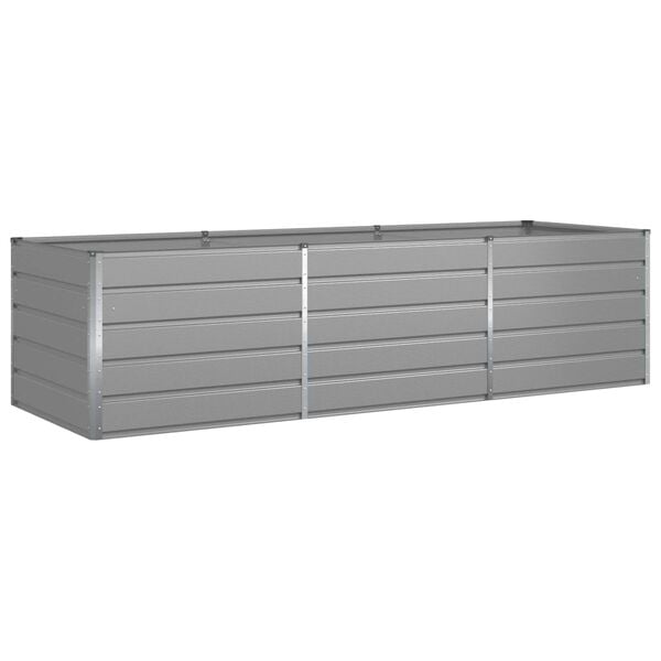 vidaXL Jardinera Gris Claro 195 x 100 x 45 cm Acero Galvanizado