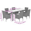 vidaXL Set comedor jardín 7 pzas cojines ratán sintético vidrio negro