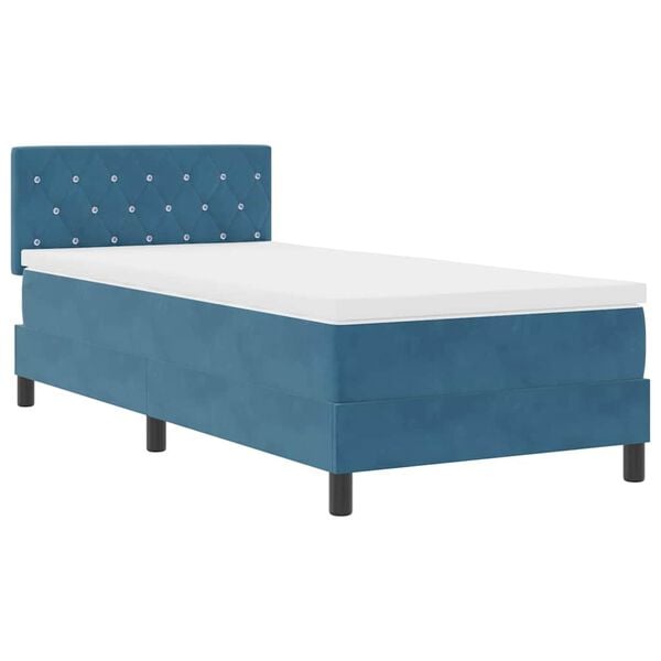 vidaXL Cama tipo Box Spring Azul Oscuro 100 x 200 cm Terciopelo