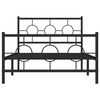 vidaXL Estructura cama sin colchón con estribo metal negro 107x203 cm
