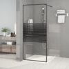 vidaXL Mampara de ducha vidrio ESG transparente negro 90x195 cm