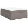 vidaXL Cama box spring con colch&oacute;n tela gris taupe 140x200 cm