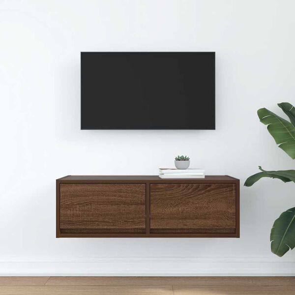 vidaXL Mueble de TV madera contrachapada roble marr&oacute;n 80x31x25,5 cm