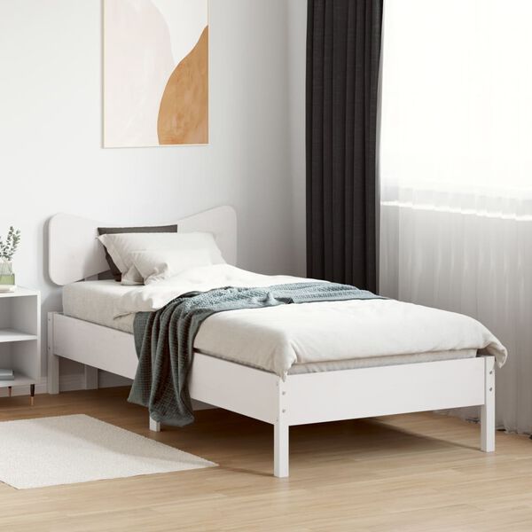 vidaXL Estructura de cama sin colch&oacute;n madera de pino blanca 90x200 cm