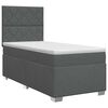 vidaXL Cama box spring con colch&oacute;n Gris oscuro Individual Tela